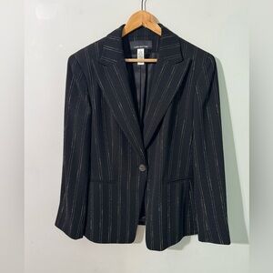 Jones New York Black and Gold Blazer Classic Tailored Suit Jacket size 12